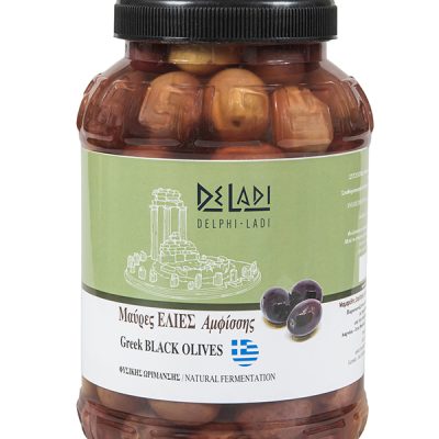 Ελιές μαύρες  Αμφίσσης  πλαστικό βάζο 1Kg