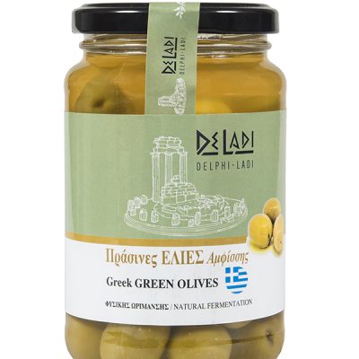 Ελιές πράσινες Αμφίσσης γυάλινο βάζο 180gr