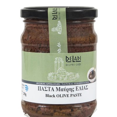 Πάστα μαύρης ελιάς Αμφίσσης  γυάλινο βάζο 250gr